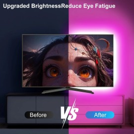 REEMEER LED Lights for TV 9.8ft LED Light for 45-75 Inch TVs RGB Lights Backl...