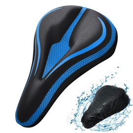 Gel Bike Seat Cover, Extra Soft Bike Seat Cushion for Men & Women, Padded Exercise Bicycle Seat Cushion Compatible