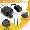 Ekrnlyi 4핀 트레일러 커넥터(2팩) 먼지 덮개가 있는 25인치 16AWG 4방향
