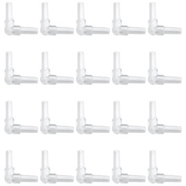 ZZHXSM 20PCS L Shaped Straight Gas Pipe Connector Transparent 4mm Aquarium Air Valve Connector Oxygenation Pump Straight Head Aquarium Pipe Air Pump Check Valve Bubble Stone Connection Fittings