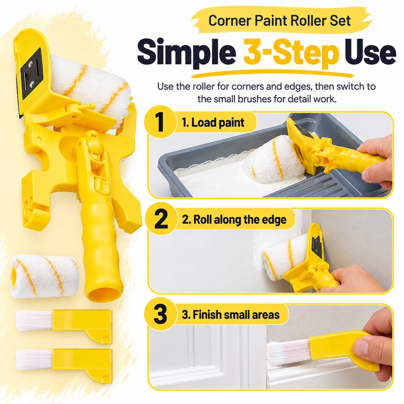Paint Edger Roller for Wall Decorating – Adjustable Corner Guard
