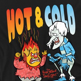 The Year Without Santa Claus Hot and Cold Women's T Shirt, Black, X-Large