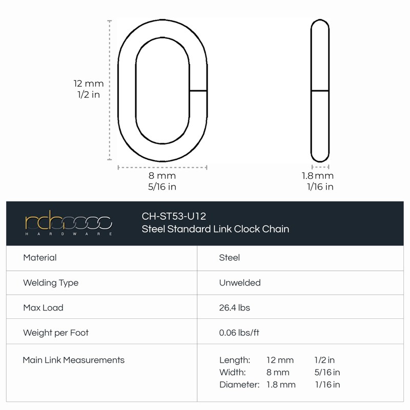RCH Hardware CH-S53-14-BLK-3 | 12 Gauge Decorative Solid Steel Standard