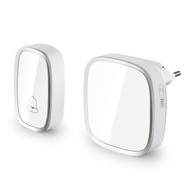 JQKX Wireless Doorbell, Bell Wireless 280 m Range, 36 Ringtones, 4 Volume Levels, Doorbell Garden Bell Wireless Waterproof Outdoor Wireless Doorbell Set