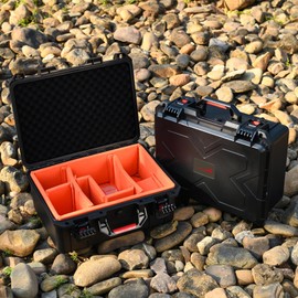 Hard Case For Canon NIKON DSLR Cameras, Lenses, IP67 Waterproof Dual Button Camcorder Travel Protection with Padded Dividers For DJI Mavic 4 Pro/Air 3S/Mini 4K Drones Accessories (Only Case)