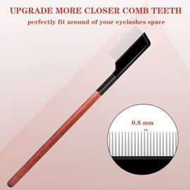 Eyelash Comb Dust2oasis Eyelash Separator Curler 2 Pcs, Eyelash Brush with Metal Teeth Mascara Separated Lash Comb, Eyebrow Brush Comb -Black