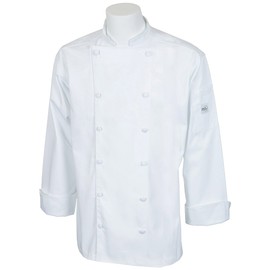 Mercer Culinary M62030WHL Renaissance Men's Traditional Neck Chef Jacket, Large, White