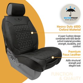 LPI Truck Heavy Duty Premium Truck Seat Covers for Front Seats, For Full-Size Truck SUV, Padded Seat Cover with Bottom Wrap-around, Front Seat Protector; Front & Rear Storage Pockets, Waterproof, 2 pc