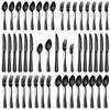PHILIPALA 40 Piece Black Silverware Set, Stainless Steel Flatware Set