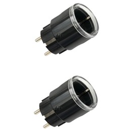 Shelly Plug S MTR Gen3 Black, Pack of 2, Matter Certified Intelligent Socket with Power Monitoring and Multicoloured LED Display, iOS Android App Remote Control, Google Home+Alexa Accessories, Timer