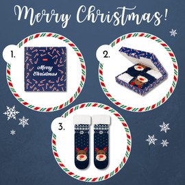 soxo Cuddly Christmas Socks Women's Socks Funny Gifts for Women Christmas Socks 35-40, Reindeer