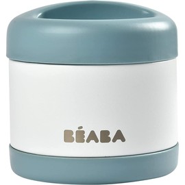BÉABA - Thermal Meal Preservation Container - For Baby and Children - 100% Airtight - Stainless Steel - Keeps food Hot or Cold for more than 5 hours - Double layered - 500 ml - Blue/White