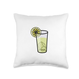original, drôle cadeau pour noël et autres fêtes Lemon Ice Cubes and Soft Water Cooling in Summer Holiday Throw Pillow, 16x16, Multicolor
