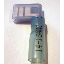 16-14 AWG Blue Heat Shrink Flag Terminal Electrical Connector .250" Made in USA 14-16 Gauge (50)