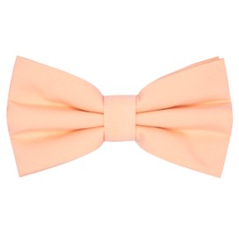 Carahere Boys Pre-tied Cotton Bow Ties Adjustable Solid Color Bow Tie Classic Bow Tie For Kids Light Orange