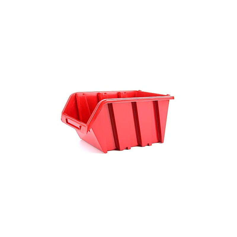 Set of 28 Stacking Boxes for Small Parts, Plastic, Red,