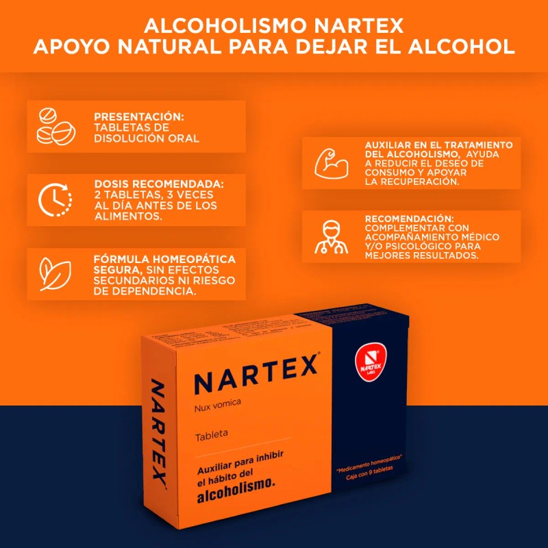 Auxiliar Hábito Del Alcoholismo Nartex 9 Tabletas 3 Pack