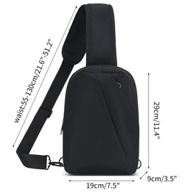 TESELOR Shoulder Bag Chest Bag Men Women Lightweight Anti-Theft Bag Sling Chest Crossbody Bag Waterproof Shoulder Bag Hiking Outdoor Sports Travel, black