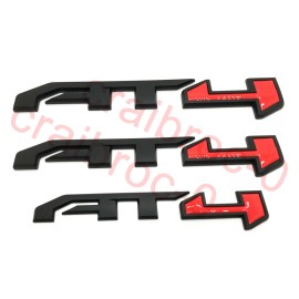 GMC 4PCS Black Red AT4 AT4HD Emblem Sierra Letters Kit Fit GMC Sierra 2500HD 3500HD