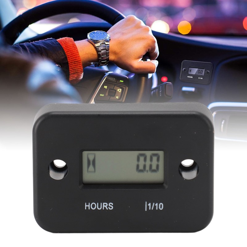 Digital Hour Meter High Accuracy LCD Display Mini Waterproof Engine