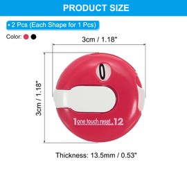 PATIKIL Golf Score Counter, 2 Pack Mini Golf Shot Stroke Attachment Counter Clicker Clip for Golfers Glove Bag Hat, Pink White/Black White