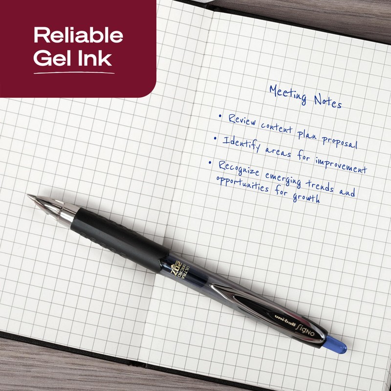 uniball™ 207 Gel Pens, Blue Ink, 0.38mm Ultra Micro Point,