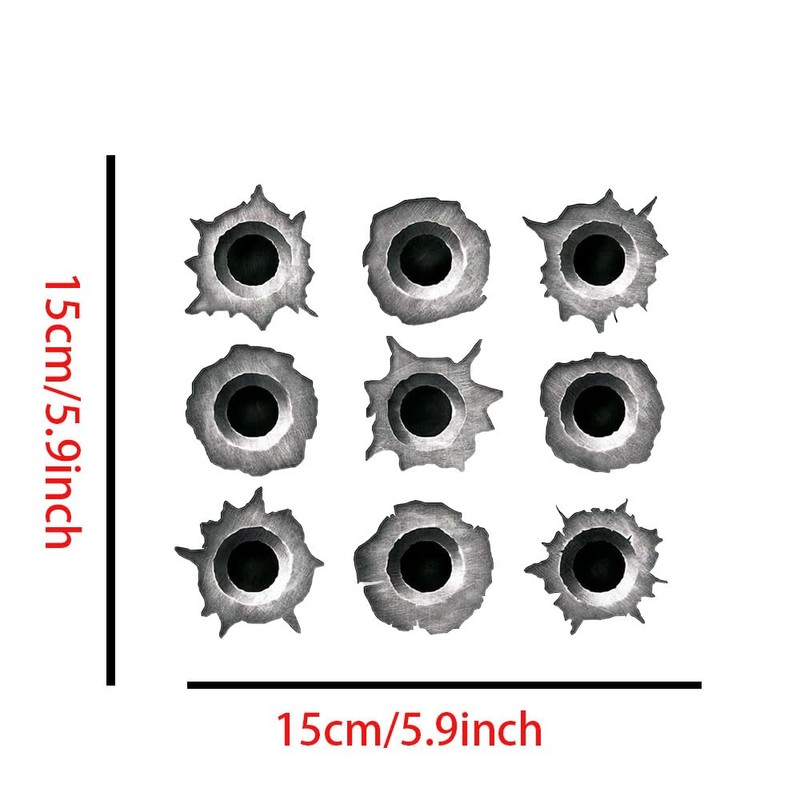 Realistic Bullet Hole Wall Stickers, Vinyl car Stickers, 2 Packs,