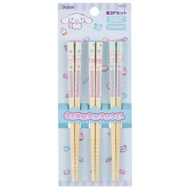 Skater ANT2T-A Sanrio Cinnamoroll Mashugummy Bamboo Chopsticks 16.5cm Set of 3 Pairs