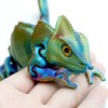 3D Printed Lizard Model with Eyes,Flexible Animals Toy Statue,Movable Joints,Home