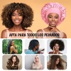 6pzs Curly Ondas En Cabello Rizos Sin Calor Tubo+gorro Satin