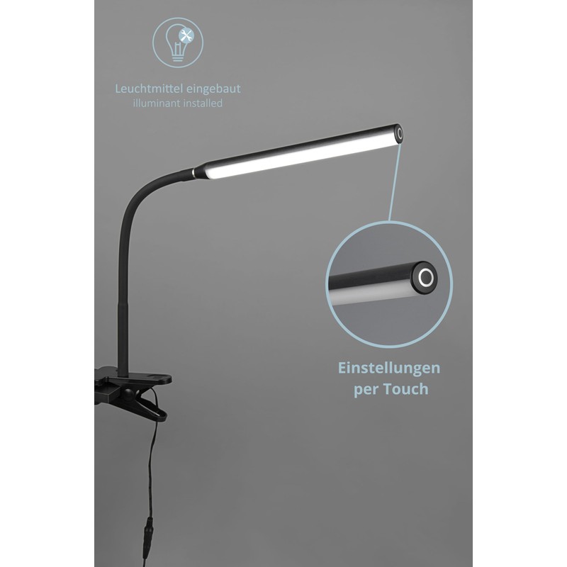lightling Nella LED Clamp Light, Sensor Dimmer, On/Off Touch Function,