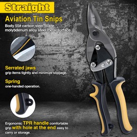 INJOYTEC Metal Cutting Shears, Boost Type, Metal Cutting Scissors, Metal Cutting Scissors, All-purpose Metal Scissors, Straight Type Aviation Snip, Giza Blade, Strong Utility Scissors, All-Purpose