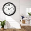 CLXEAST 16" Outdoor Clocks Waterproof with Thermometer & Hygrometer,Black