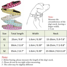 Yiwong Collar for Cats, 2 Ps Cat Collar Made of Glitter Fabric with Diamonds, Adjustable Puppy Collar, Sparkling Collar for Dogs and Cats