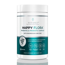 VITASEI Happy Flora Probiotic & Prebiotic Complex with Magnesium and Zinc - 16 oz