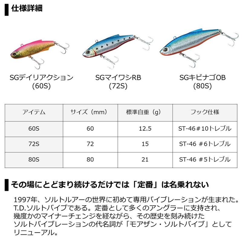 Daiwa Morethan Salt Vibe 72S SG Vibration Seabass Lure, Silver-Stripe