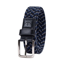 Dockers Men's Casual Everyday Braided Fabric Fully Adjustable Web Belt, Black/Grey/Navy, Large (38-40)