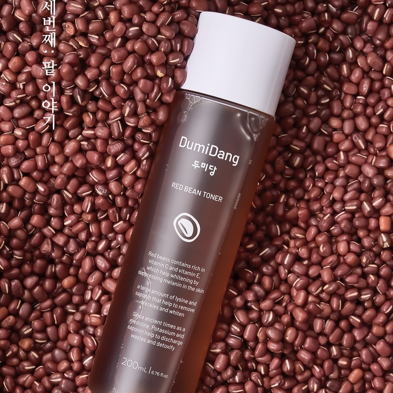 Dumidang Red Bean Essence Toner 200ml Vegan Cosmetics + Sample
