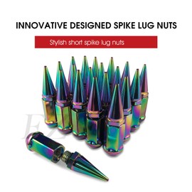 20 Pc Short Spike Lug Nuts 12x1.5 Neo Chrome