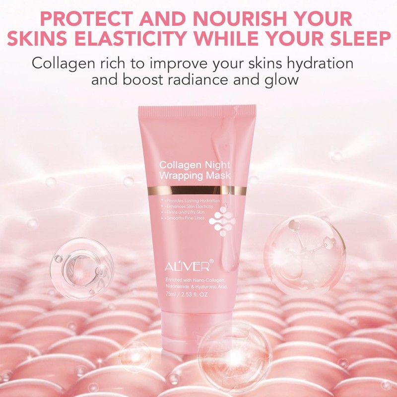 Collagen Night Wrapping Mask, Overnight Mask Face, Peel Off Collagen