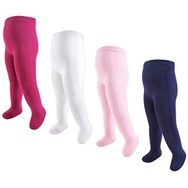 Touched by Nature - Mallas de algodón orgánico para bebés y niñas pequeñas, rosado, crema, (Cream Pink), 18-24 Meses