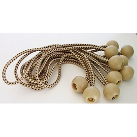 6" Heavy Duty Premium Tan Ball Bungee Bungees 50 pcs for Tarps Canopy