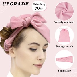 ZILAMPU ZILAMPU No Heat Overnight Hair Curler Wrap - 70" Long Velour Lazy Curls Roller Headband for Long Hair to Sleep In for Women and Girls