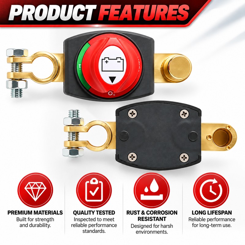 12V–48V Battery Disconnect Switch – Top Post Negative Terminal Battery
