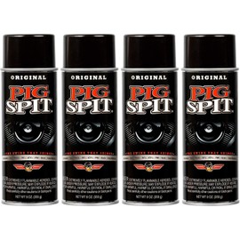 PIG SPIT Original | Shine for Engines, Trim, Tires & Vinyl | Restores Faded Black Plastic | 9 oz. | 4-Pack
