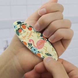 You are Unique Flowers Flamingo Double-Sided Oval Nail File Emery Board Set 4 Pack