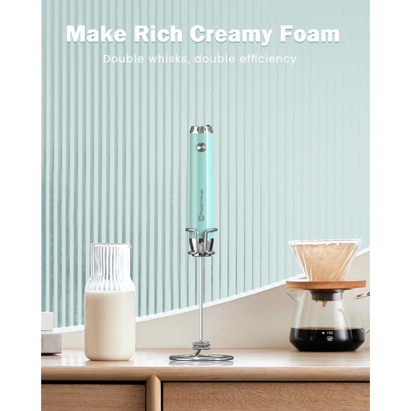 Maestri House Rechargeable Milk Frother Holder and Whisk Rod