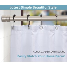 BRIOFOX Tension Curtain Rod Adjustable 32 to 78 inch - Spring Tension Shower Curtain Rod No Drilling Non Slip, Silver