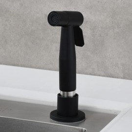 CIENCIA Kitchen Sink Side Sprayer Set Stainless Steel Pull Out Spray Head with Hose and Holder, Black, WS030CF