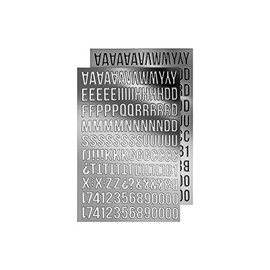 Alpha Silver Metallic Stickers by Tim Holtz Idea-ology, Letters Approximately 5/8 Inches, 568 Stickers (TH93561)